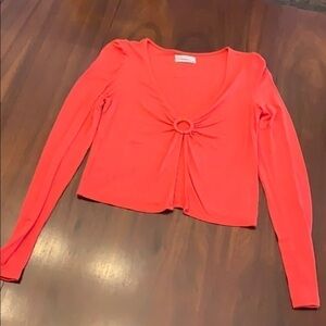 Urban Outfitters Key Hole Orange-Red Top Size Med